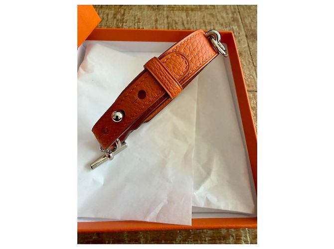 Hermès Orange Grained Leather Dog Collar - view 8