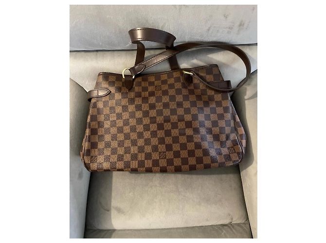 Louis Vuitton Borsa Tote Damier Ebene Marrone - vista 3