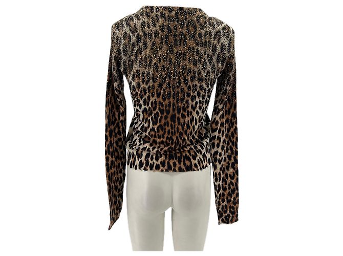 Zadig & Voltaire Pull léopard et strass Beige - vue 2