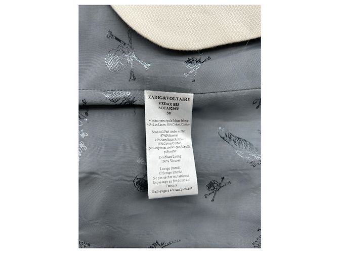Zadig & Voltaire Leinenblazer Beige Größe 38 - Ansicht 7