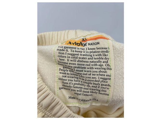 Autre Marque Pantalones de chándal AVIATOR Crema Algodón XL Beige - vista 4