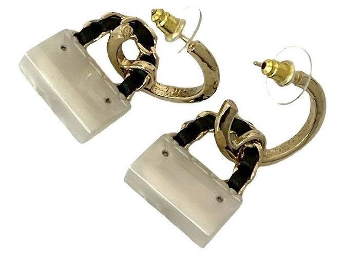 Orecchini con motivo Chanel Matelasse Bag D'oro - vista 5