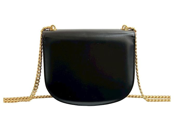 Céline Borsa a tracolla Celine Teen Chain Besace in pelle Nero - vista 4