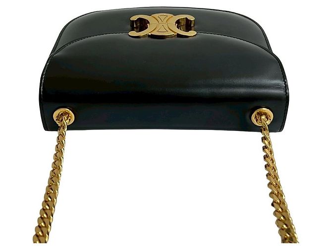 Céline Borsa a tracolla Celine Teen Chain Besace in pelle Nero - vista 5