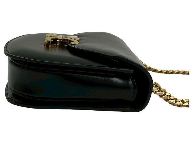 Céline Borsa a tracolla Celine Teen Chain Besace in pelle Nero - vista 7