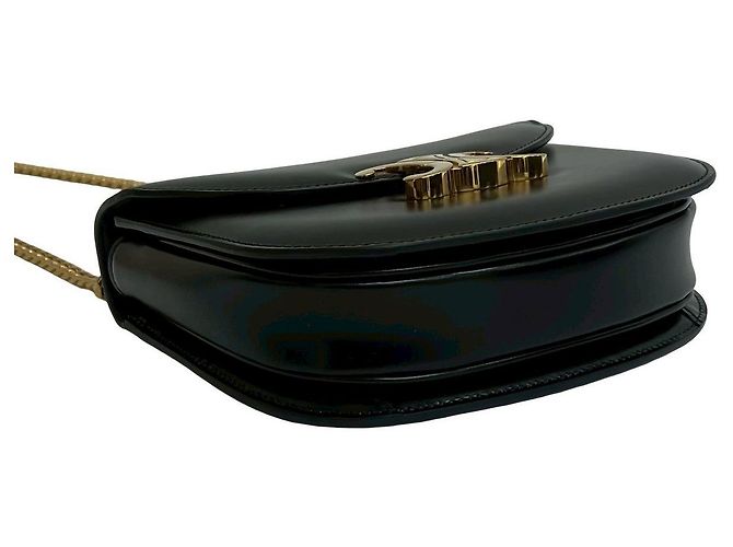 Céline Borsa a tracolla Celine Teen Chain Besace in pelle Nero - vista 8