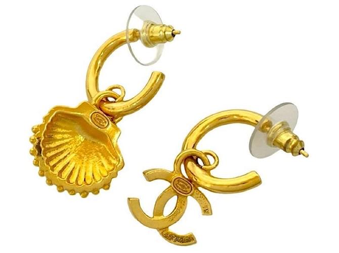 Chanel Coco Mark Shell Ohrringe Golden - Ansicht 6