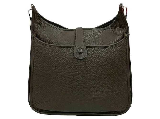 Hermès Borsa a tracolla Hermes Evelyne3 GM in pelle di vitello Verde Cachi - vista 4
