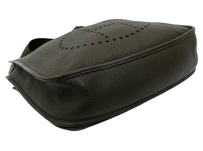 Hermès Borsa a tracolla Hermes Evelyne3 GM in pelle di vitello Verde Cachi - vista 8