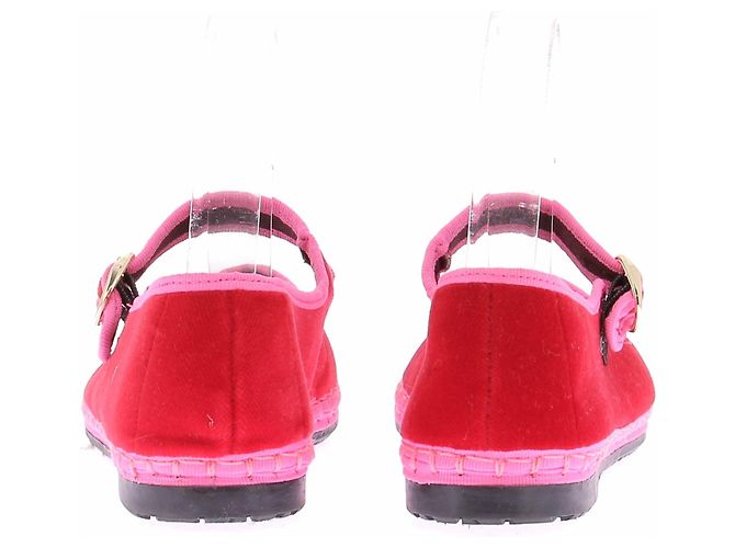 Autre Marque Bailarinas "Aurélie" en terciopelo rojo Roja - vista 3