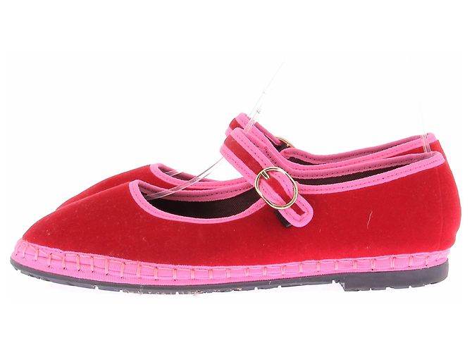 Autre Marque Bailarinas "Aurélie" en terciopelo rojo Roja - vista 5