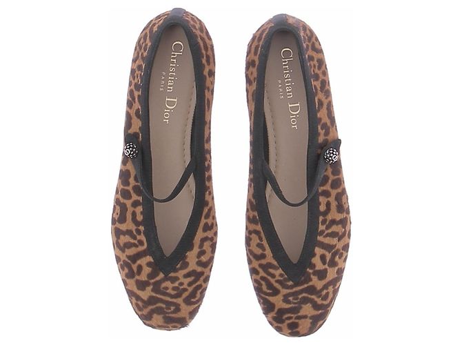 Dior Bailarinas con estampado de leopardo Castaño - vista 6