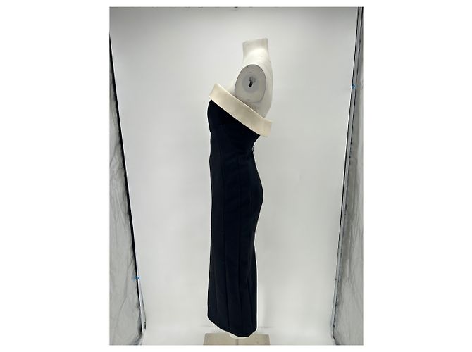 Vestido sem alças preto Alain Manoukian de lã S - vista 3