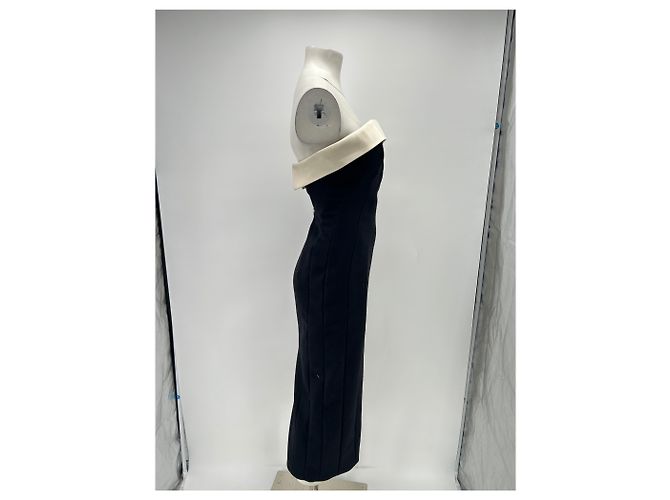 Vestido sem alças preto Alain Manoukian de lã S - vista 4