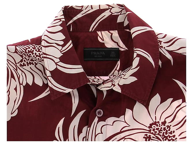 Prada Camicia stampata a maniche corte Rosso - vista 9