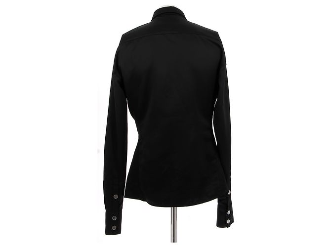Autre Marque Camicia nera con bottoni argentati Nero - vista 2