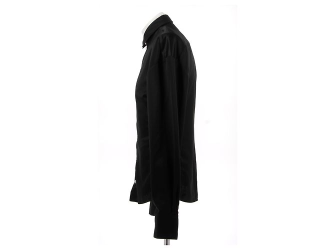 Autre Marque Camicia nera con bottoni argentati Nero - vista 5