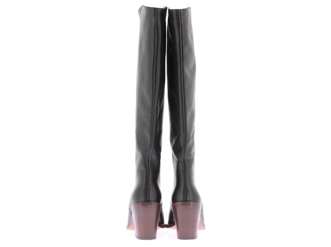 Ba&Sh Schwarze Lederstiefel mit Absatz - Ansicht 3