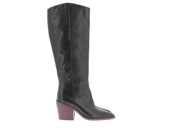 Ba&Sh Schwarze Lederstiefel mit Absatz - Ansicht 4