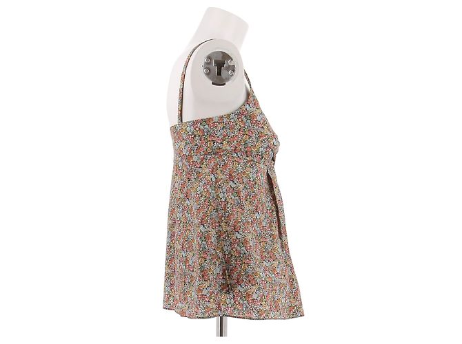 Top de algodón con estampado floral beige Cacharel Talla 38 - vista 3