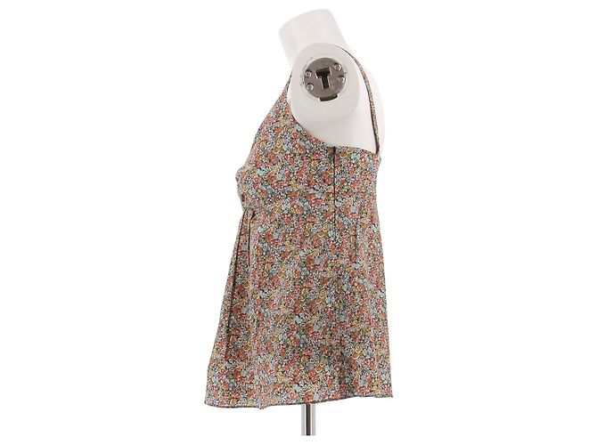 Top de algodón con estampado floral beige Cacharel Talla 38 - vista 4