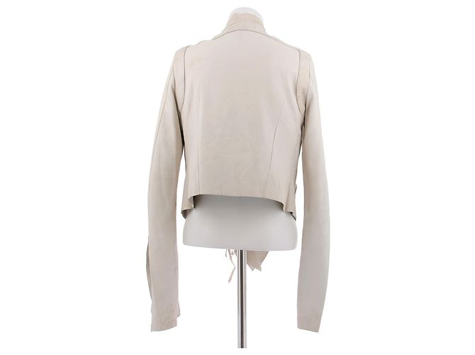 Giacca di pelle Rick Owens Bianca Bianco - vista 2