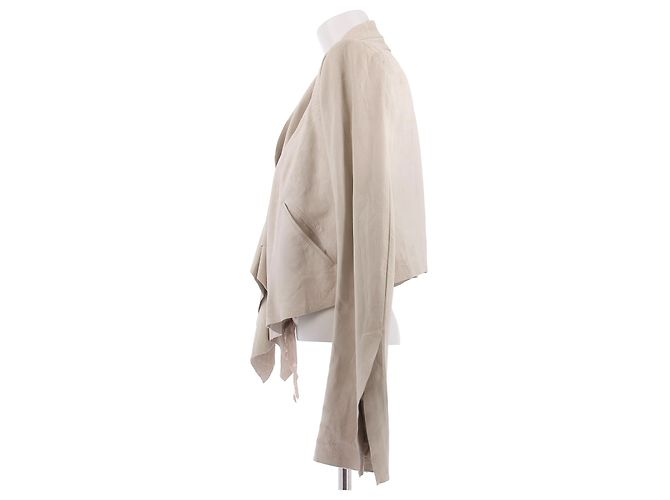 Giacca di pelle Rick Owens Bianca Bianco - vista 4
