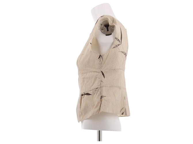 Marni Top sin mangas a rayas Beige - vista 4