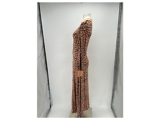 Autre Marque Vestido jaspeado de algodón beige RIXO - vista 4