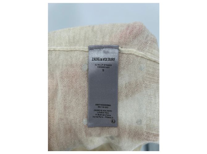 Suéter de cachemir Zadig & Voltaire beige con pedrería - vista 6