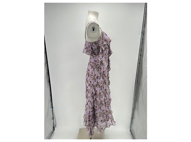 Autre Marque INTERMIX Blumenkleid aus Leinen Rosa Pink - Ansicht 3