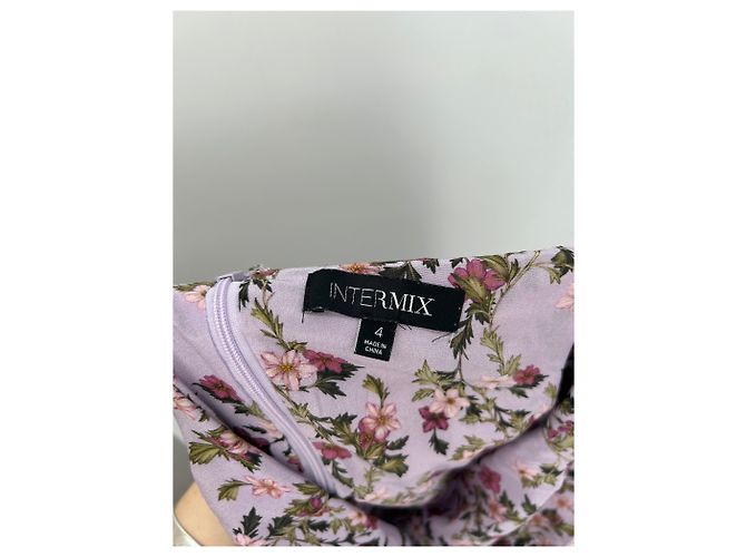 Autre Marque INTERMIX Blumenkleid aus Leinen Rosa Pink - Ansicht 5