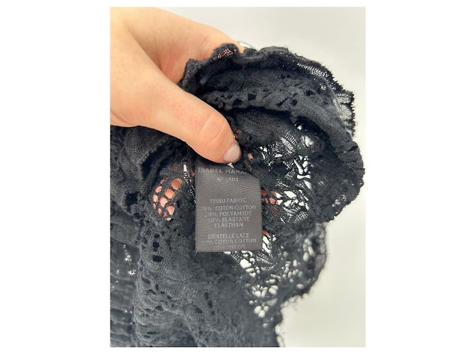 Vestido negro de algodón Isabel Marant Etoile - vista 6