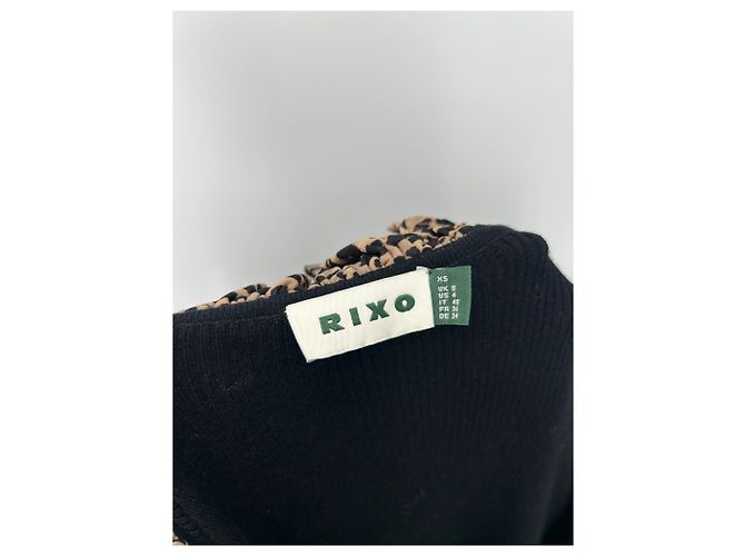 Autre Marque Abito nero con collo leopardato - vista 5