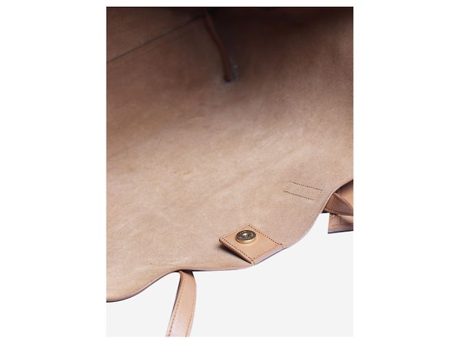 Saint Laurent Brauner Leder-Tote-Bag mit Fransen - Ansicht 6