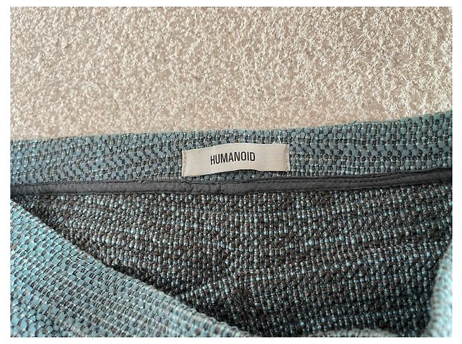 Humanoid Tweed Bleistiftrock Asymmetrisch Blau-grün Grau Größe S Hellgrün - Ansicht 3
