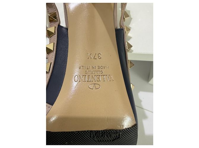 Valentino Garavani Rockstud Décolleté Navy 37.5 Blu - vista 10