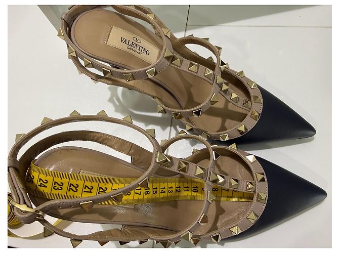 Valentino Garavani Rockstud Décolleté Navy 37.5 Blu - vista 12