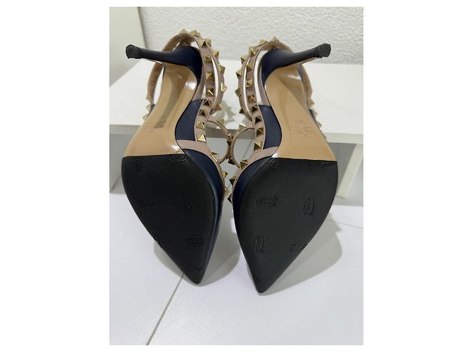 Valentino Garavani Rockstud Décolleté Navy 37.5 Blu - vista 9
