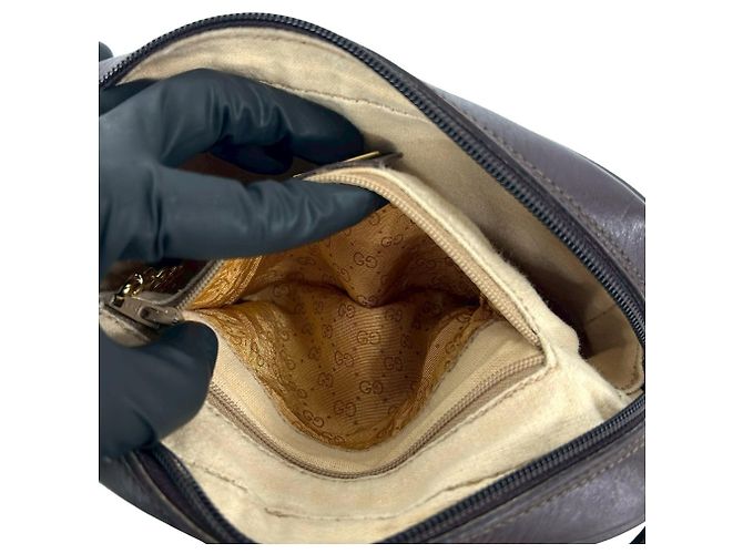 GUCCI Vintage Micro GG Logo Leder Mini Schultertasche Braun - Ansicht 10