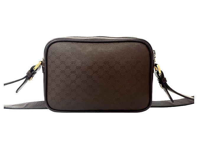 GUCCI Vintage Micro GG Logo Leder Mini Schultertasche Braun - Ansicht 3