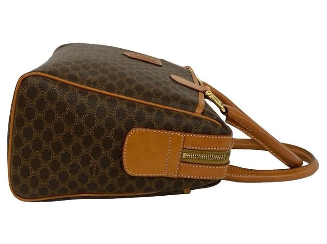 Céline Celine Vintage Macadam Blazon Pattern Handtasche Braun - Ansicht 6