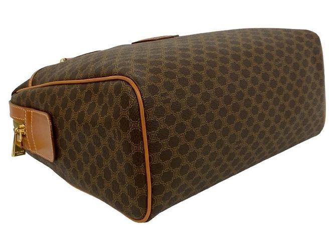Céline Celine Vintage Macadam Blazon Pattern Handtasche Braun - Ansicht 7
