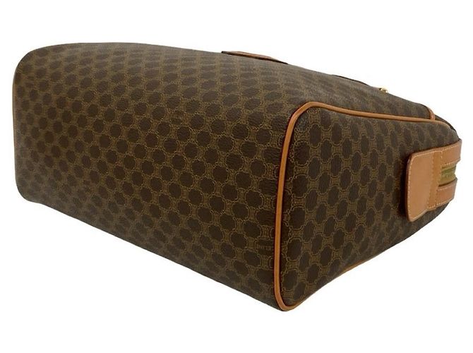 Céline Celine Vintage Macadam Blazon Pattern Handtasche Braun - Ansicht 8