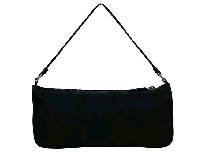 Borsa in nylon Tessuto con placca logo Triangle Prada Nero - vista 3