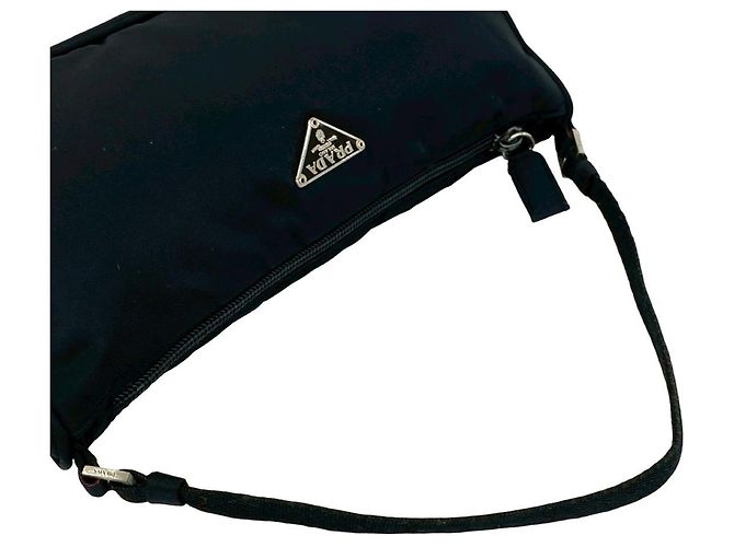 Borsa in nylon Tessuto con placca logo Triangle Prada Nero - vista 4
