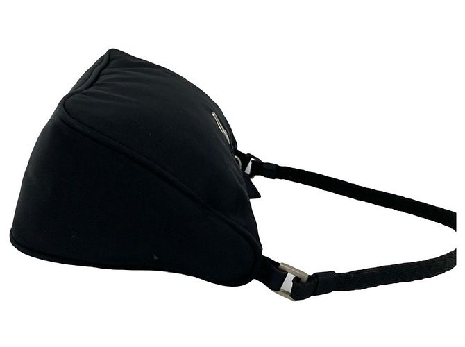 Borsa in nylon Tessuto con placca logo Triangle Prada Nero - vista 6
