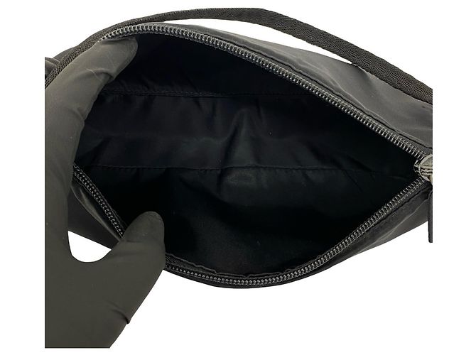 Borsa in nylon Tessuto con placca logo Triangle Prada Nero - vista 9