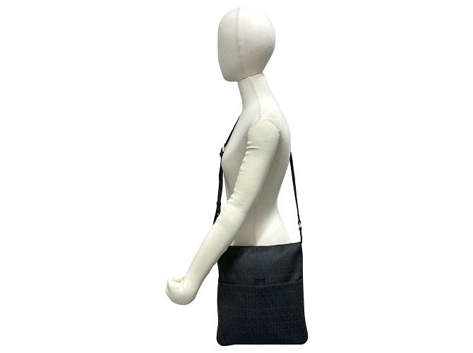 Fendi Zucchino FF Pattern Logo Hardware Leather Shoulder Bag - view 2
