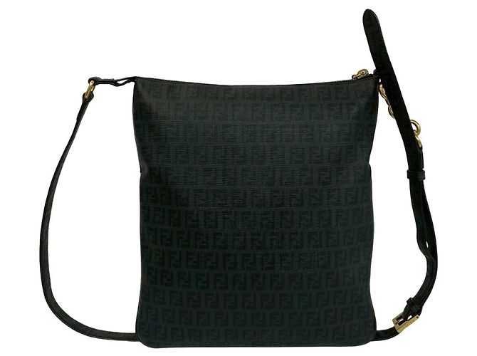 Fendi Zucchino FF Pattern Logo Hardware Leather Shoulder Bag - view 3